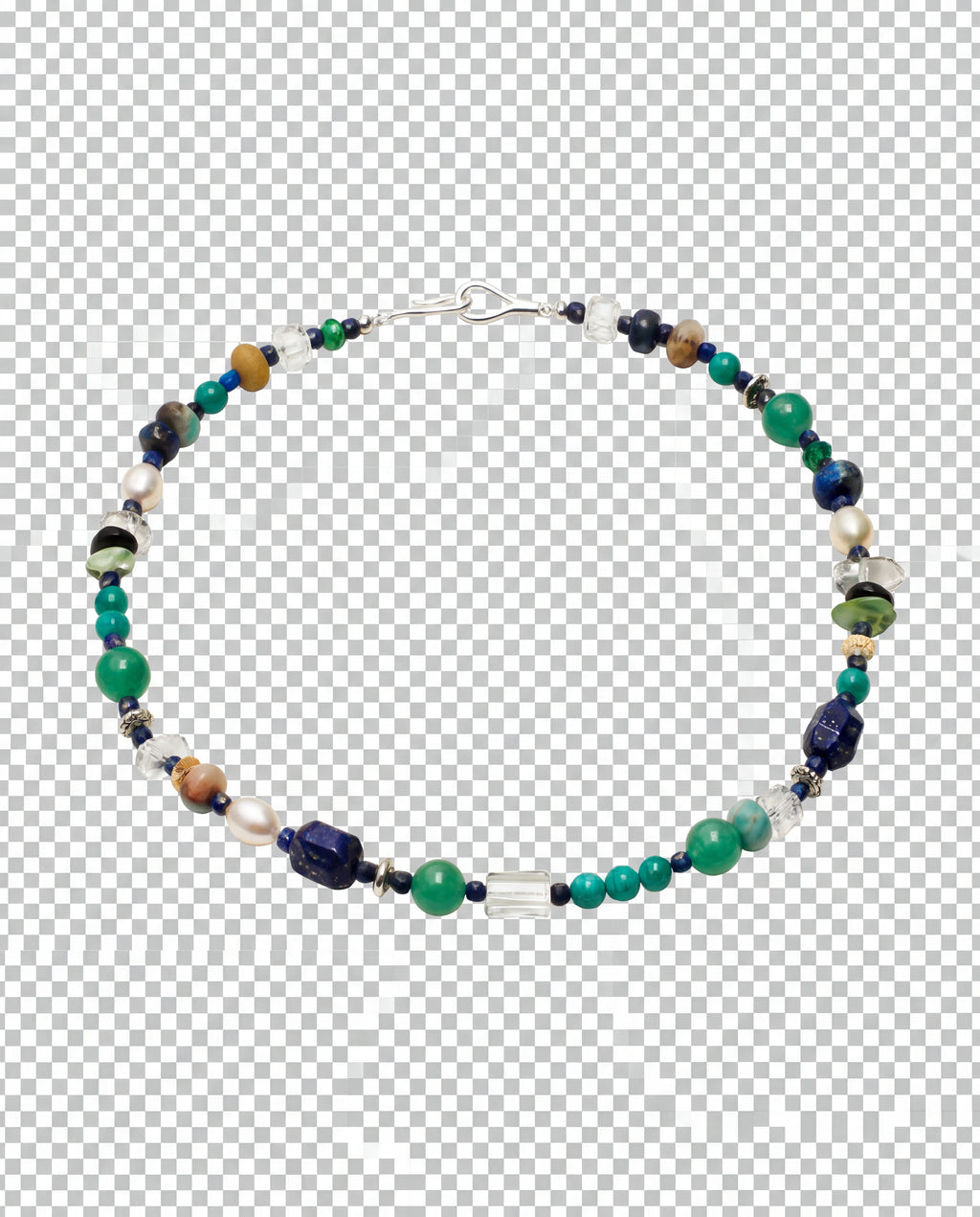 Lapis Lazuli, Amazonite & Pearl Necklace