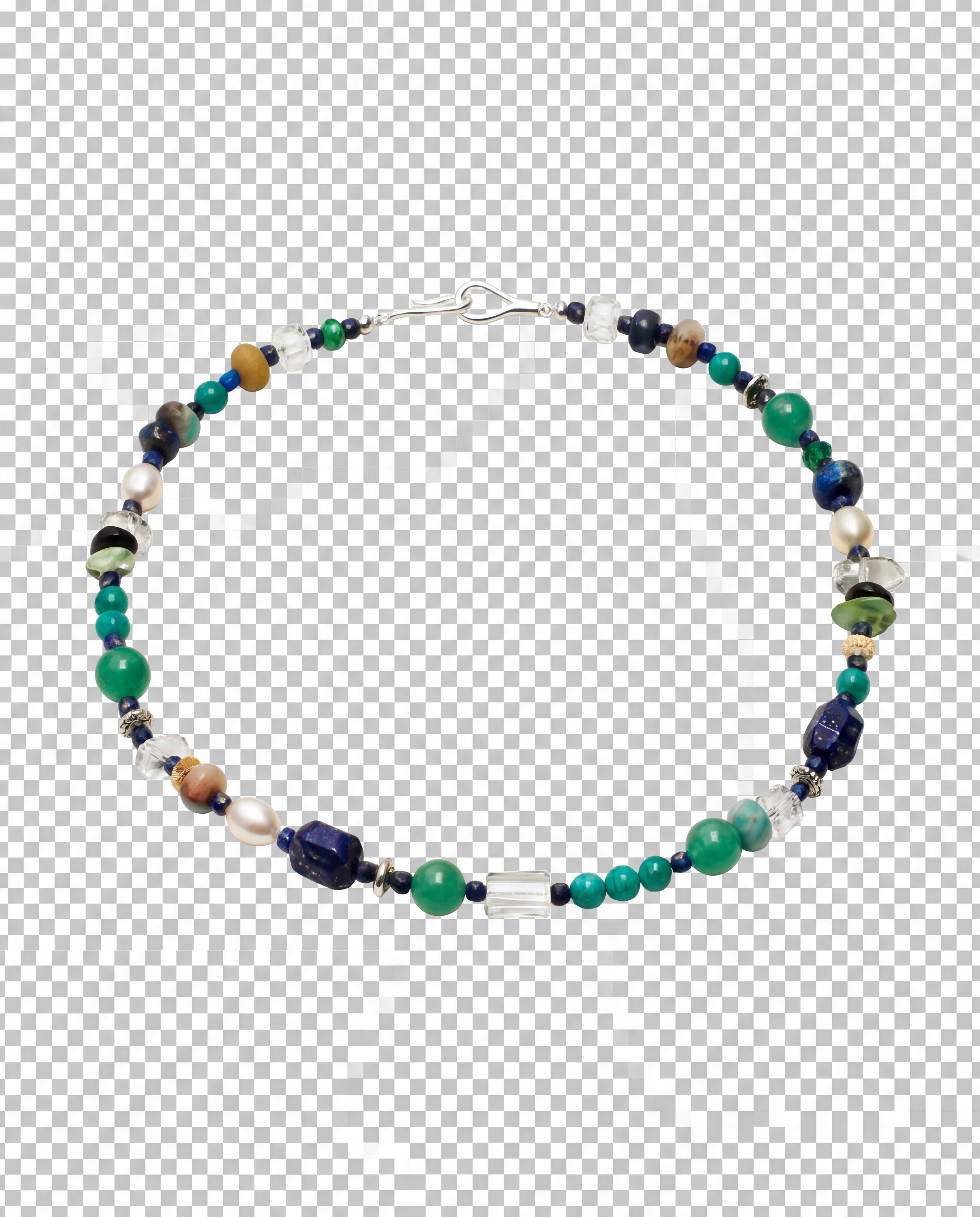 Lapis Lazuli, Amazonite & Pearl Necklace