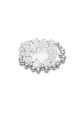 Gray Freshwater Pearl & Clear Quartz Double-Wrap Bracelet