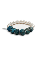 Blue Apatite & Freshwater Pearl Bracelet