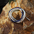 Lapis Lazuli, Aquamarine & Freshwater Pearl Multi-Wrap Bracelet