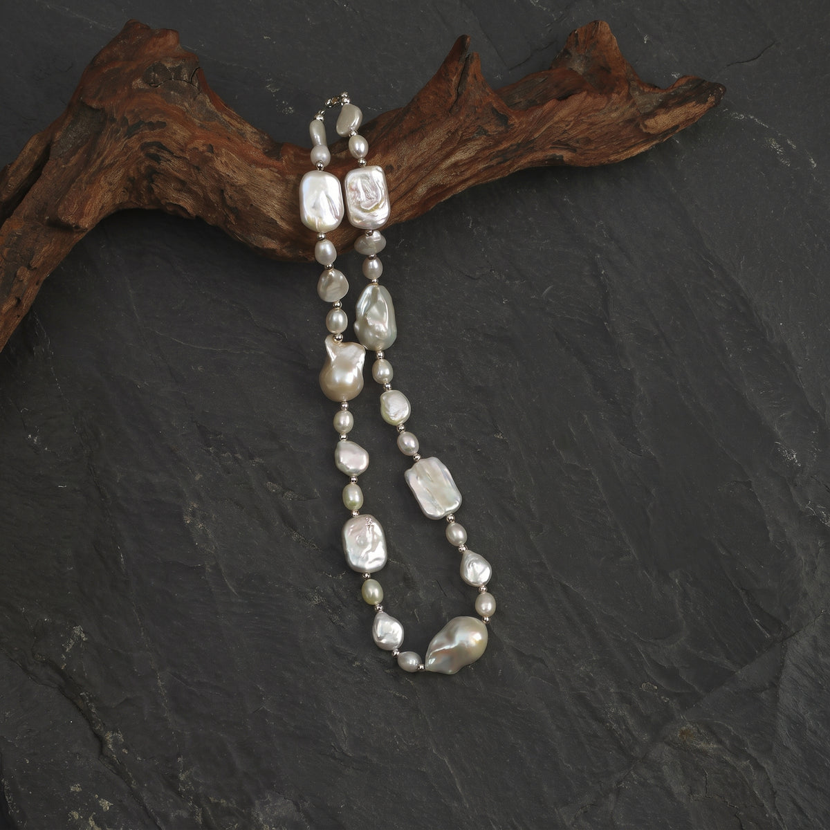 Mixed-Shape Freshwater Baroque Pearl Necklace
