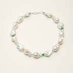 Oversized Cultured Baroque Pearl & Gemstone Necklace – alternate view 2