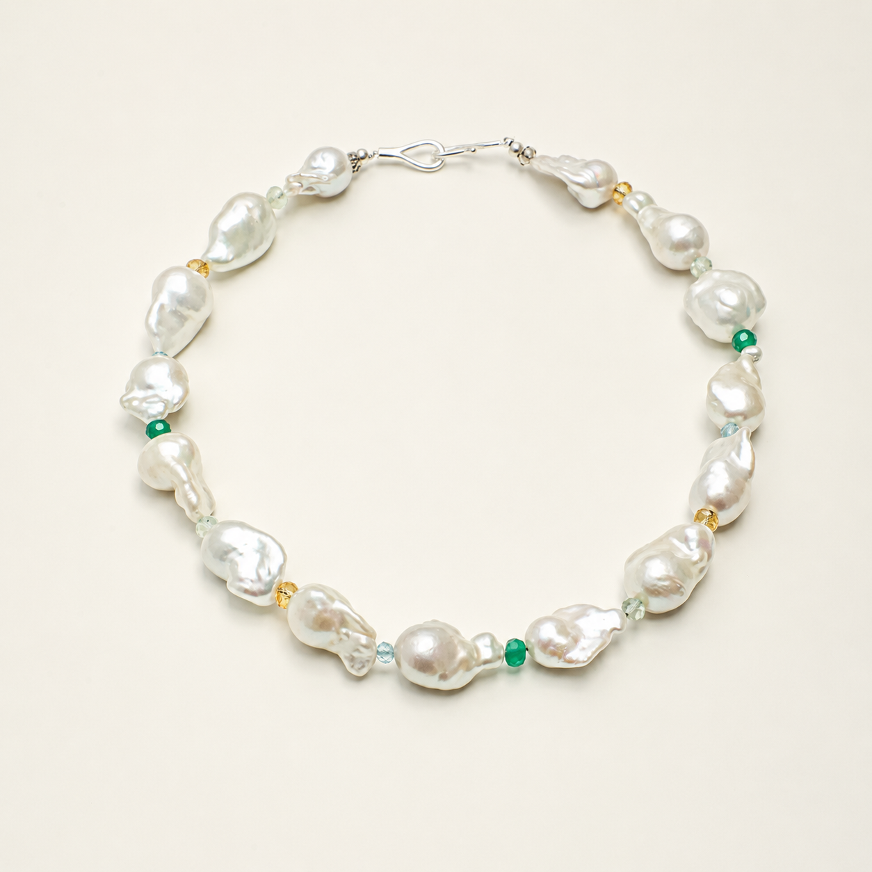 Oversized Cultured Baroque Pearl & Gemstone Necklace – alternate view 2