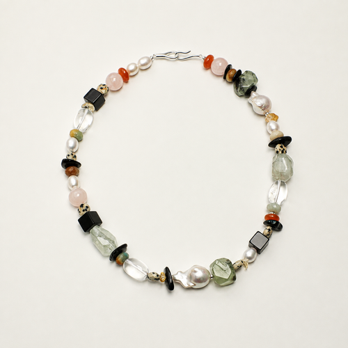 Baroque Pearl & Mixed Gemstone Statement Necklace – alternate view 2