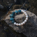 Blue Apatite & Freshwater Pearl Bracelet