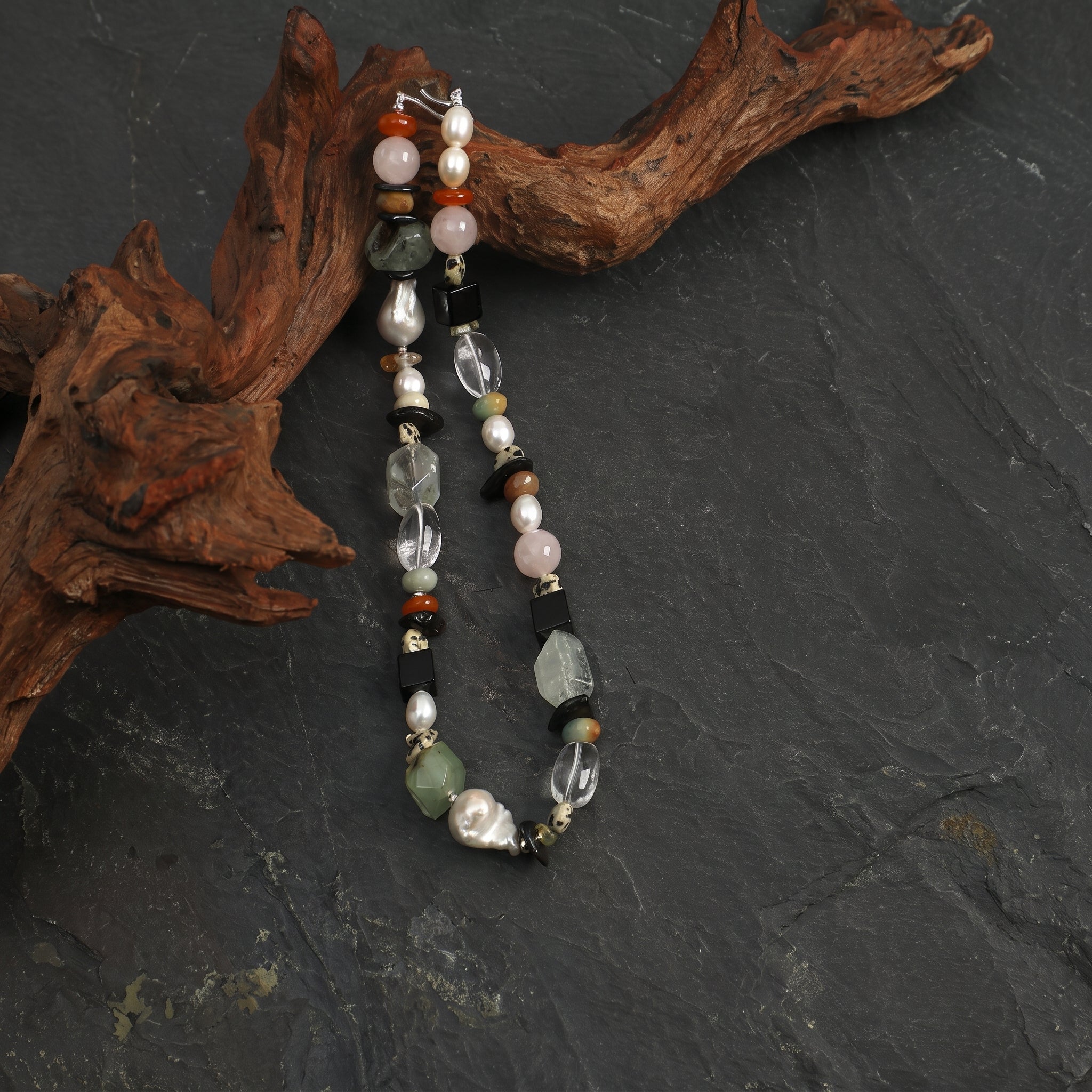 Baroque Pearl & Mixed Gemstone Statement Necklace