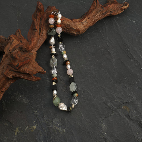 Baroque Pearl & Mixed Gemstone Statement Necklace