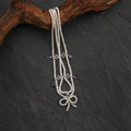 Double-Strand Pearl, Amethyst & Clear Quartz Necklace