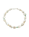 Oversized Cultured Baroque Pearl & Gemstone Necklace