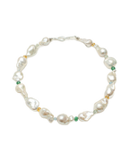 Oversized Cultured Baroque Pearl & Gemstone Necklace