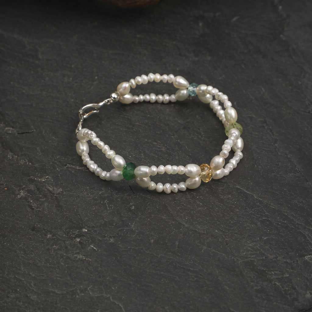 Freshwater Pearl & Gemstone Bracelet
