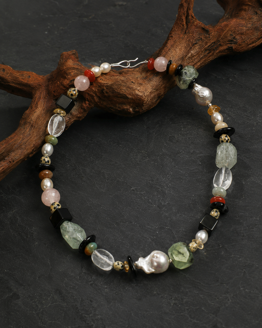 Baroque Pearl & Mixed Gemstone Statement Necklace