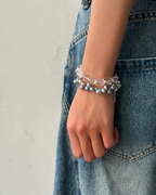 Gray Freshwater Pearl & Clear Quartz Double-Wrap Bracelet