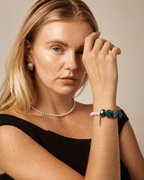 Blue Apatite & Freshwater Pearl Bracelet