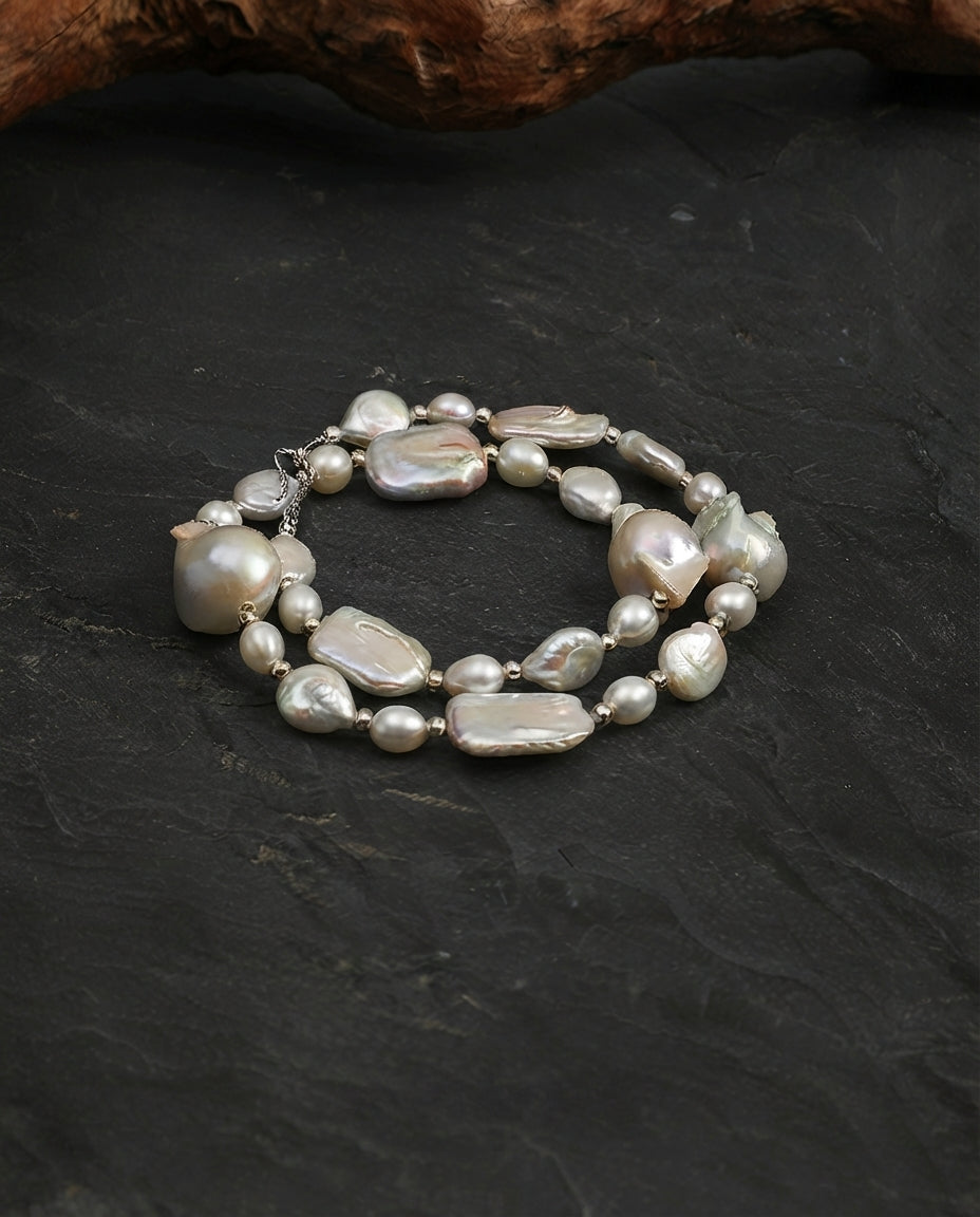 Mixed-Shape Freshwater Baroque Pearl Necklace