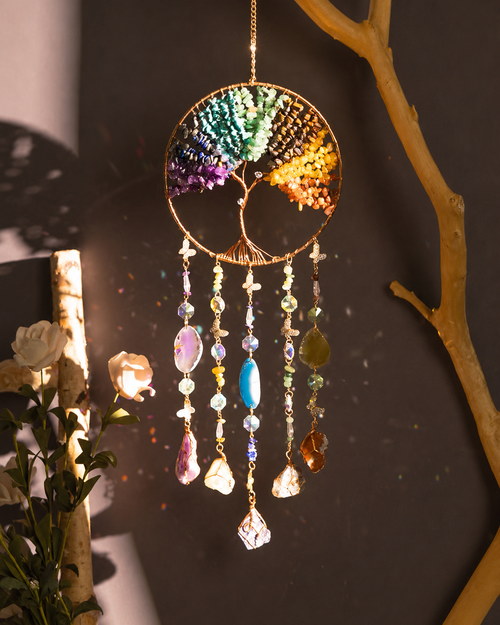 Bohemian Tree of Life Sun Catcher Wall Hanging