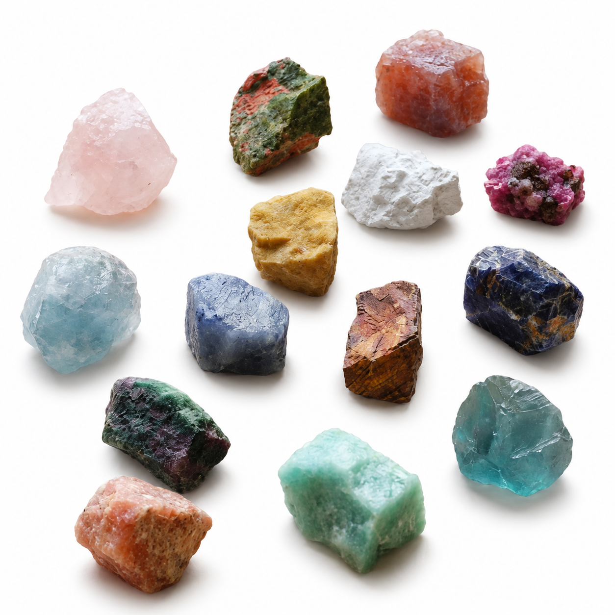 Mixed Natural Crystal Rough Stones