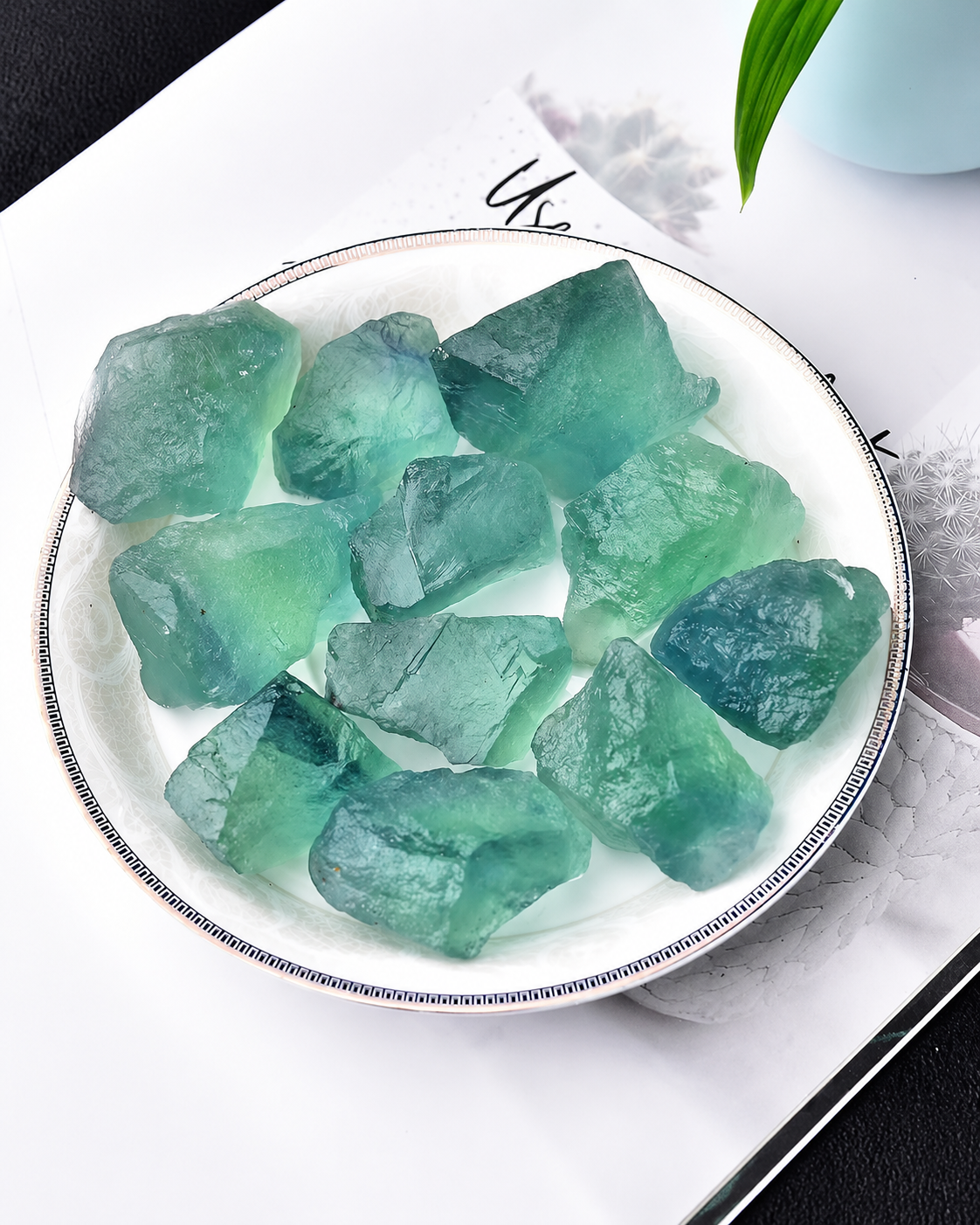 Natural Green Fluorite Rough Stones