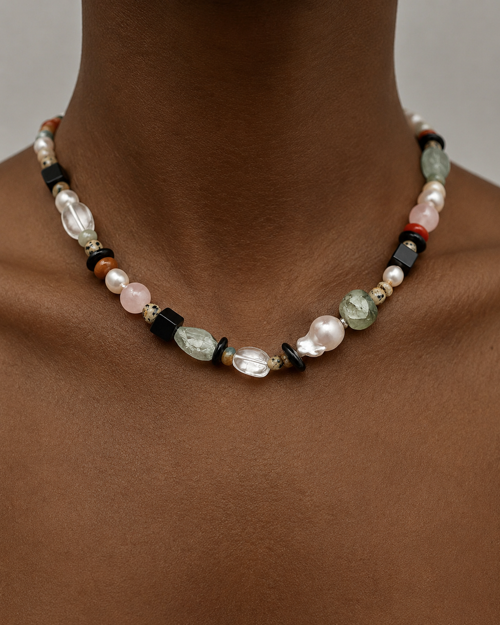 Baroque Pearl & Mixed Gemstone Statement Necklace