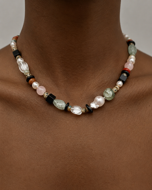 Baroque Pearl & Mixed Gemstone Statement Necklace