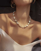Oversized Cultured Baroque Pearl & Gemstone Necklace