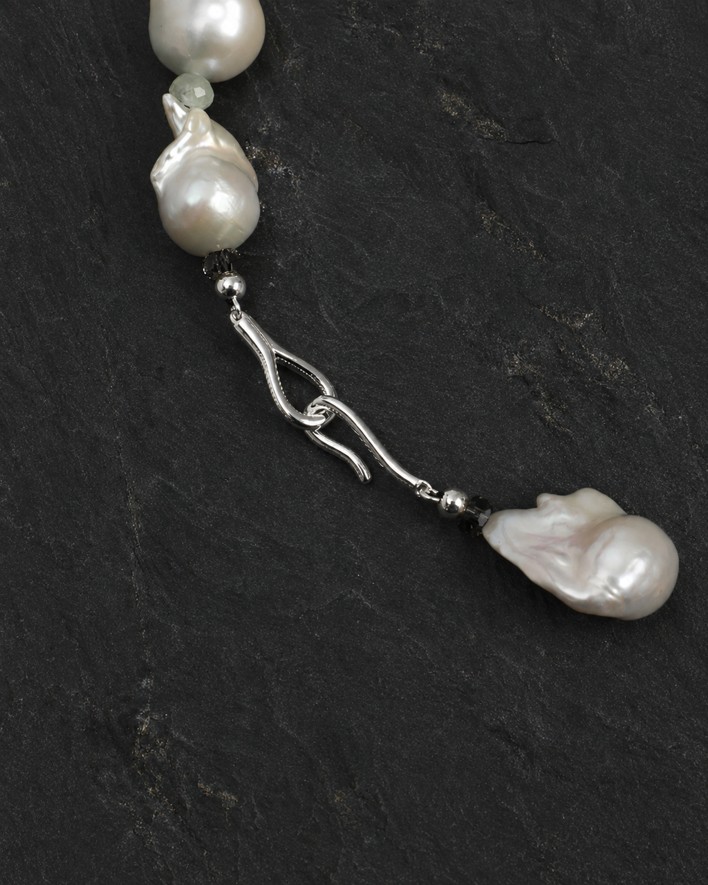 Oversized Cultured Baroque Pearl & Gemstone Necklace