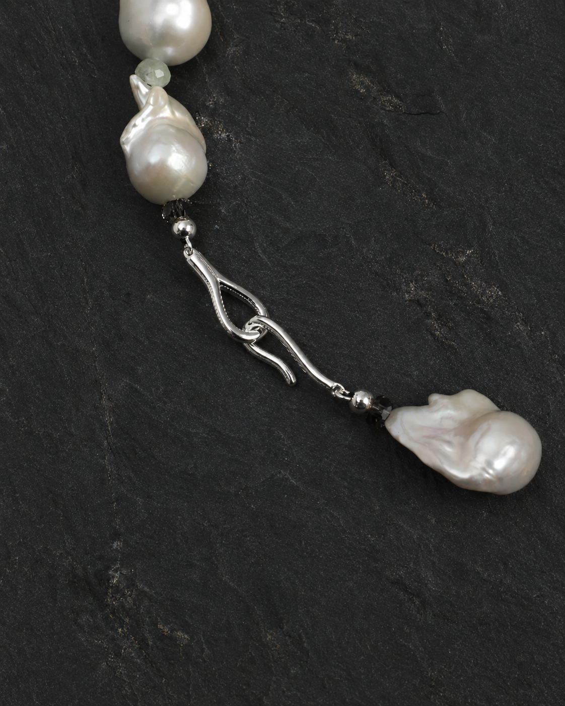 Oversized Cultured Baroque Pearl & Gemstone Necklace
