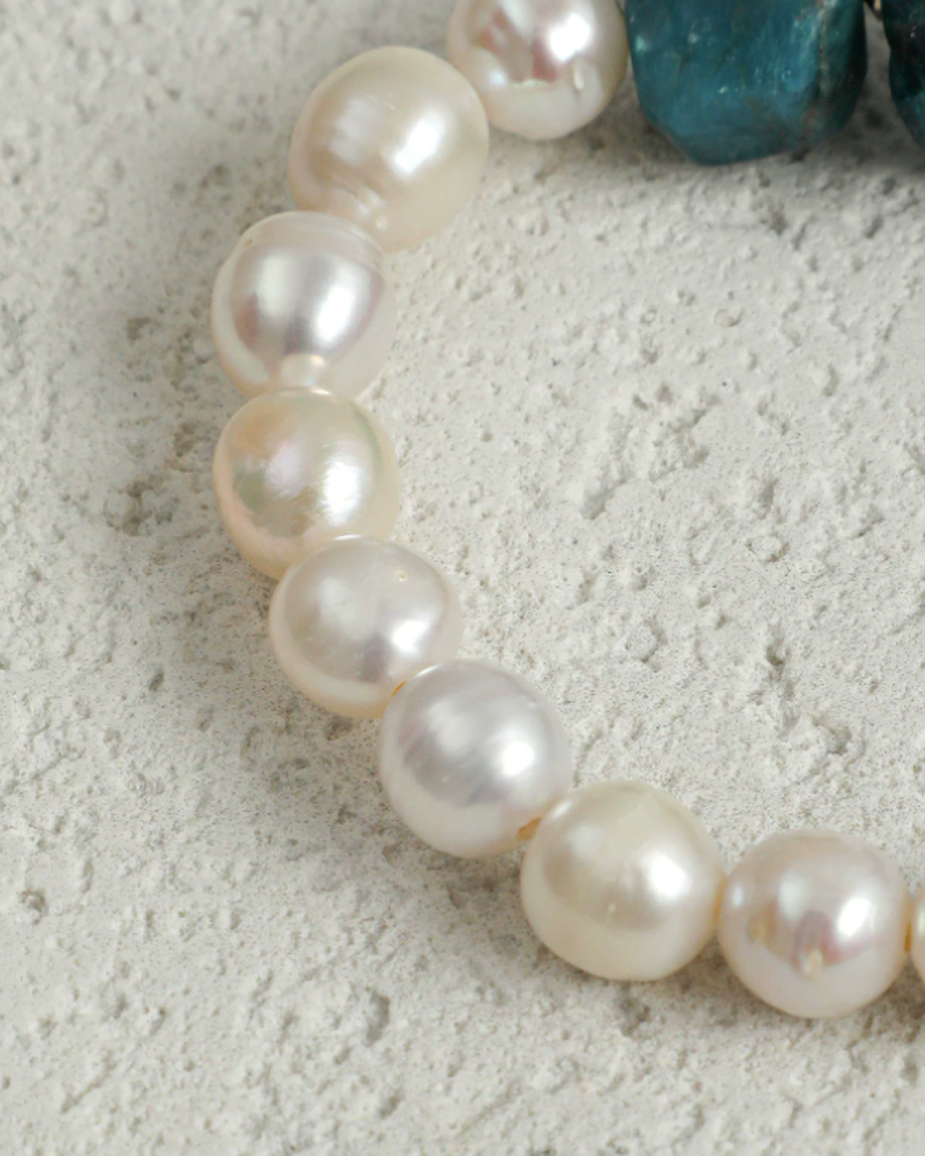 Blue Apatite & Freshwater Pearl Bracelet