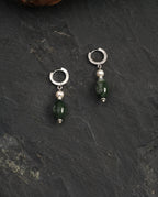 Moss Agate & Freshwater Pearl Drop Earrings