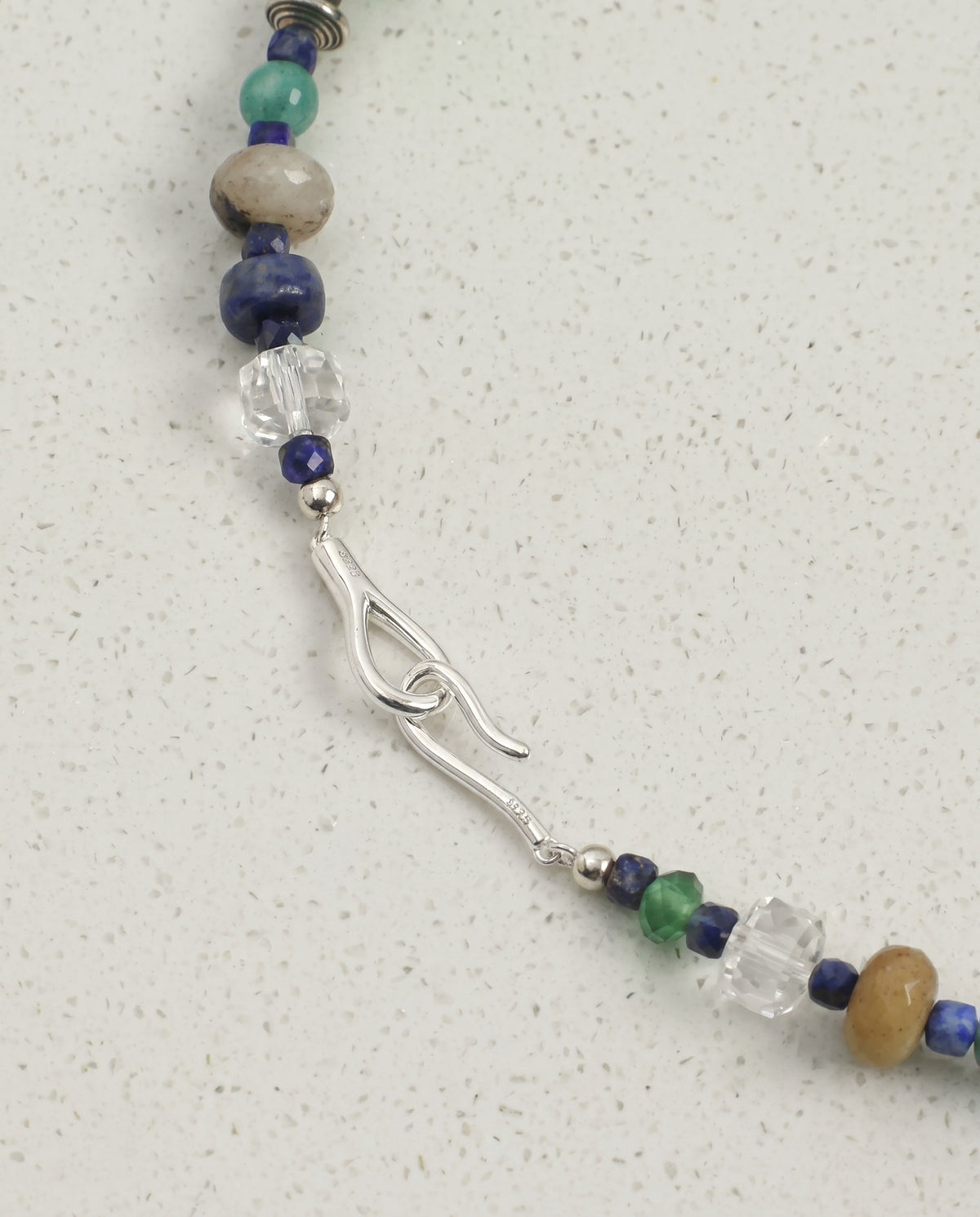 Lapis Lazuli, Amazonite & Pearl Necklace – alternate view 4