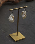 Oversized Baroque Pearl & Sterling Silver Hoop Earrings