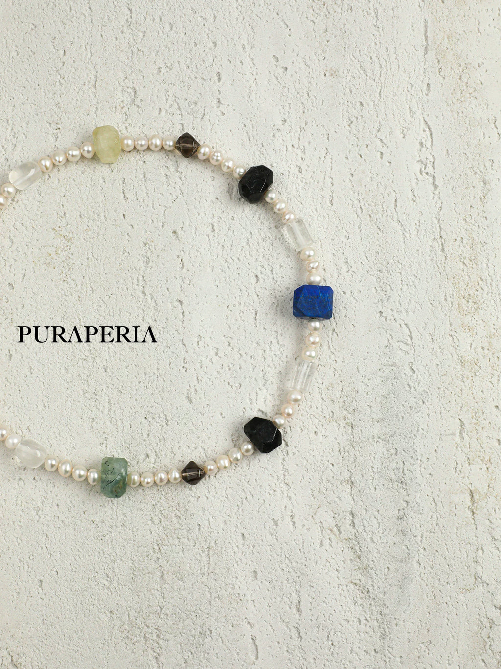 Lapis Lazuli, Quartz & Pearl Necklace
