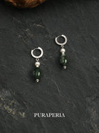 Moss Agate & Freshwater Pearl Drop Earrings