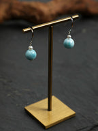Larimar & Freshwater Pearl Drop Earrings