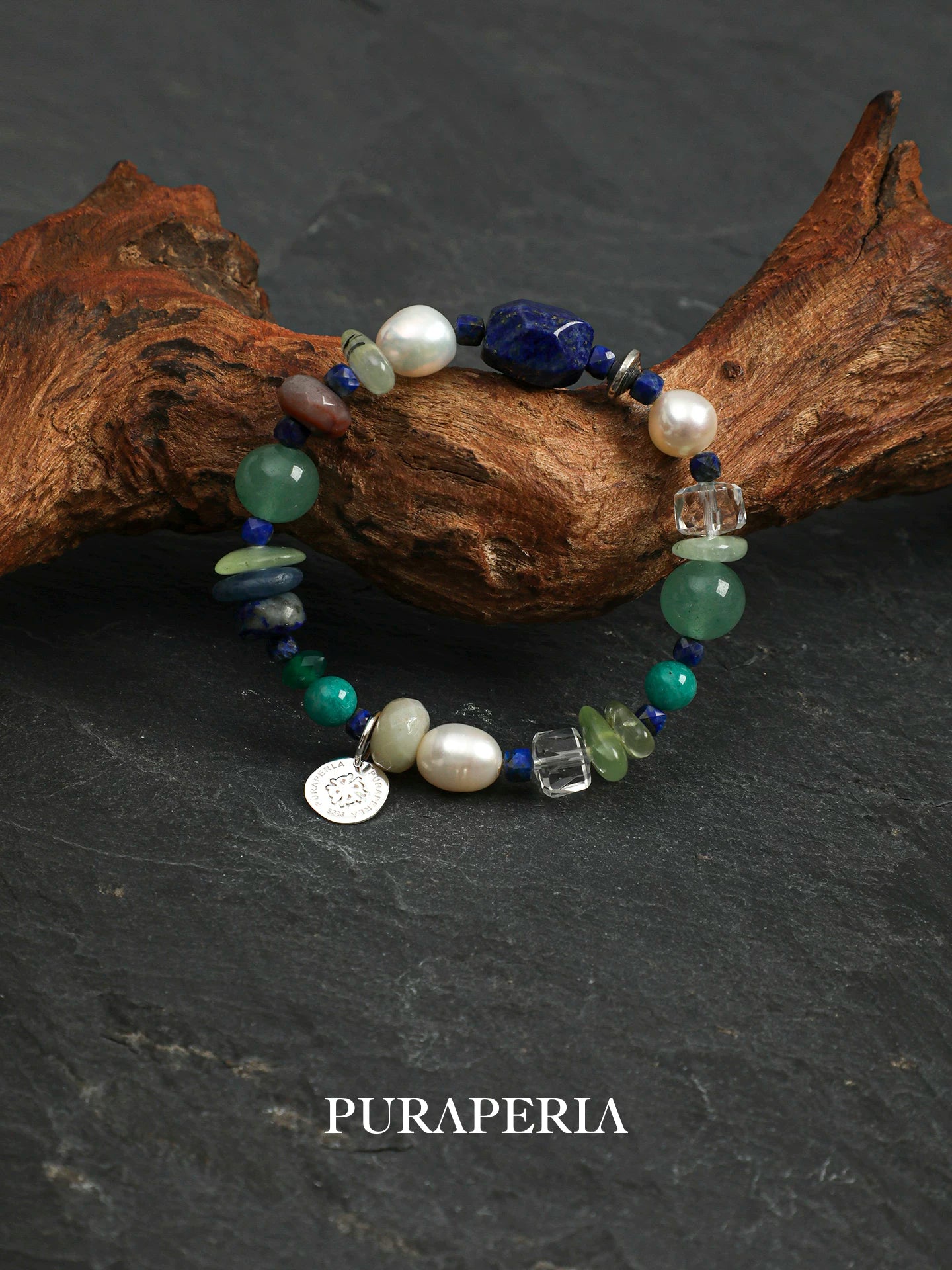 Lapis Lazuli, Amazonite & Pearl Bracelet