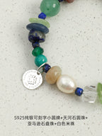 Lapis Lazuli, Amazonite & Pearl Bracelet