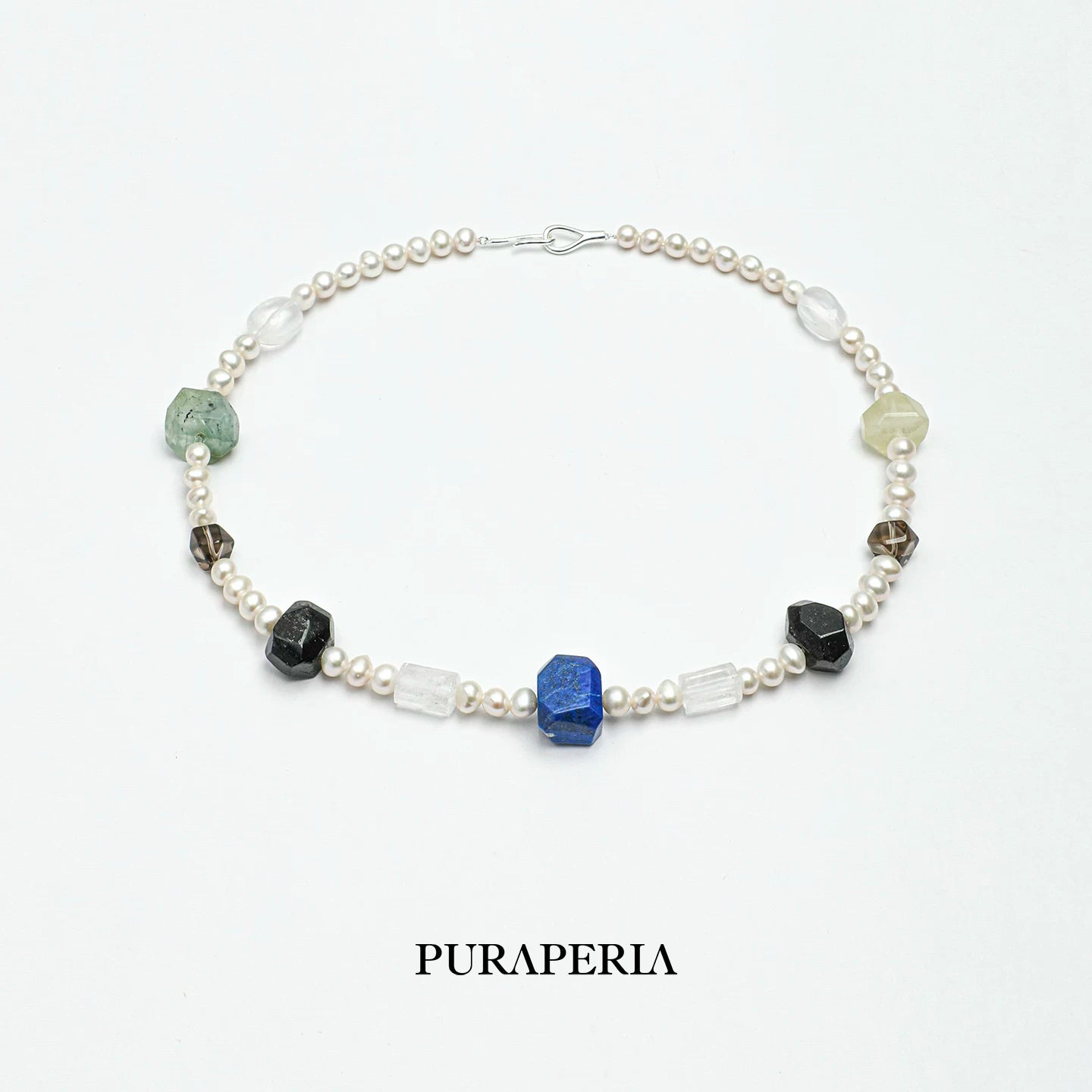 Lapis Lazuli, Quartz & Pearl Necklace
