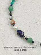 Lapis Lazuli, Amazonite & Pearl Necklace