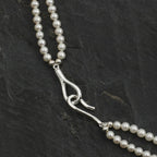 Double-Strand Pearl, Amethyst & Clear Quartz Necklace – alternate view 3