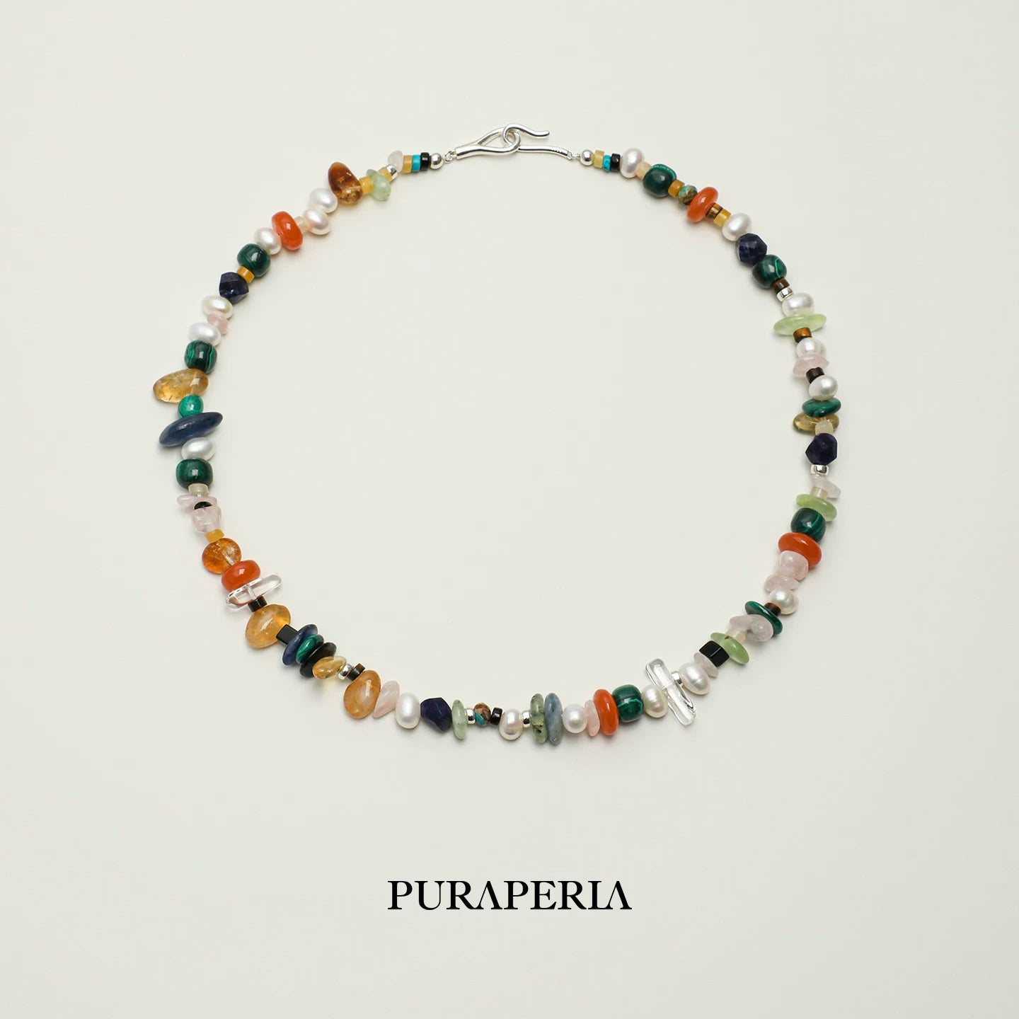 Malachite & Pearl Mixed Gemstone Necklace