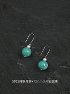 Amazonite & Freshwater Pearl Drop Earrings