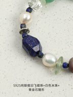 Lapis Lazuli, Amazonite & Pearl Bracelet