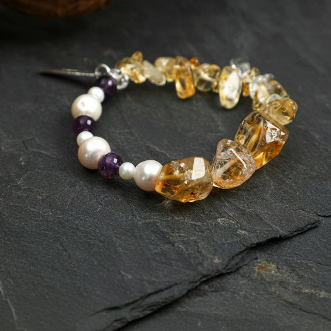 Citrine, Amethyst & Pearl Bracelet – alternate view 2
