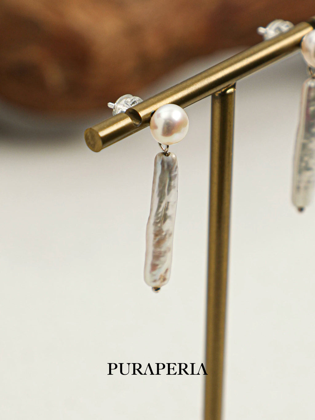 Elongated Freshwater Pearl Drop Earrings