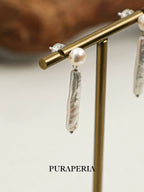 Elongated Freshwater Pearl Drop Earrings