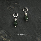 Moss Agate & Freshwater Pearl Drop Earrings