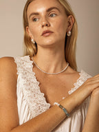 Blue Calcite & Freshwater Pearl Bracelet – alternate view 3