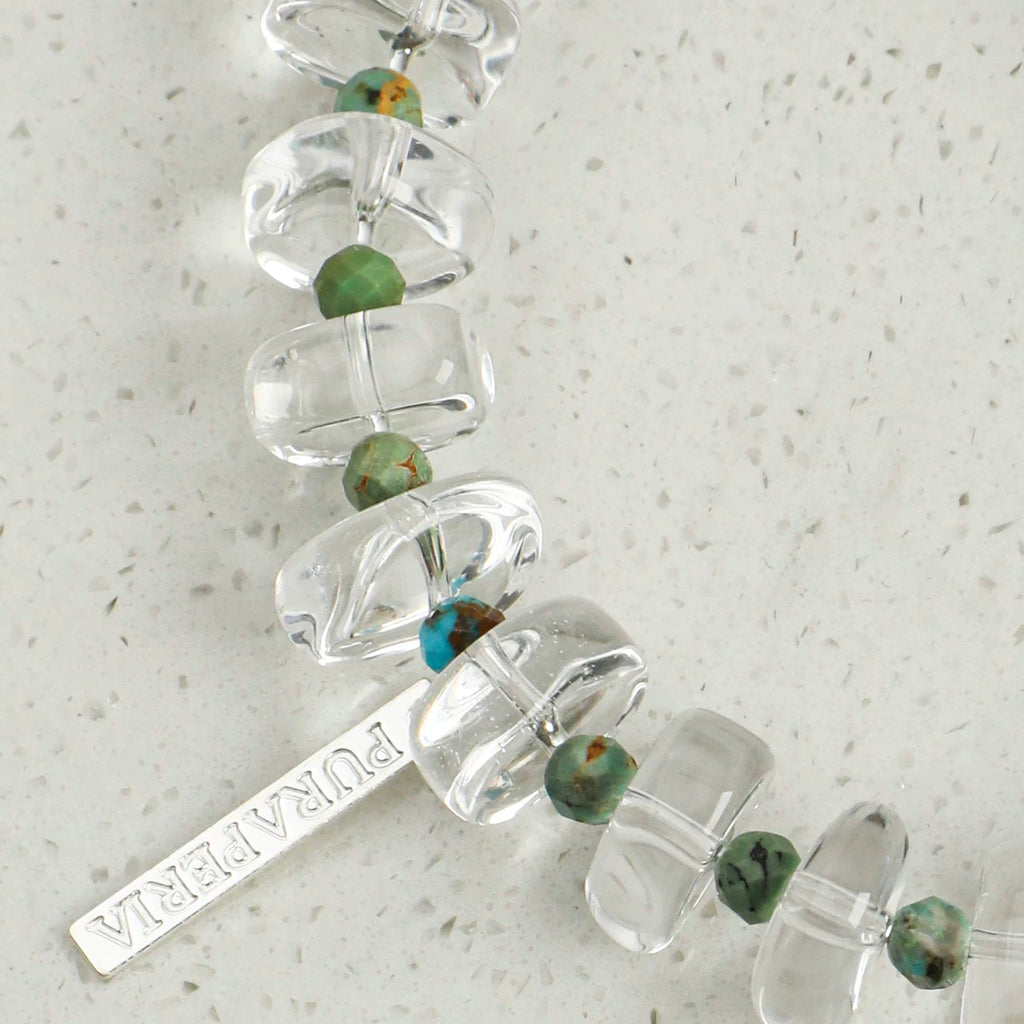 Natural gemstone bracelet with freshwater baroque pearl