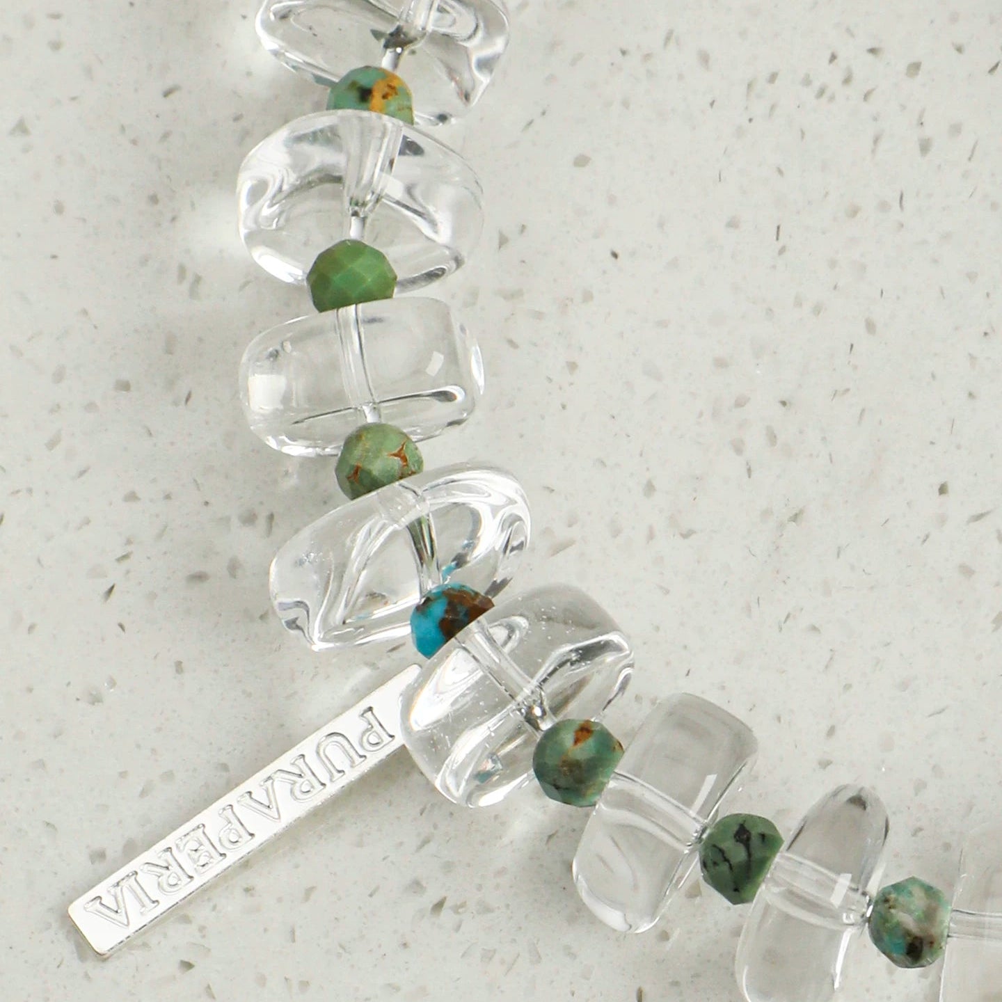 Natural gemstone bracelet with freshwater baroque pearl